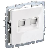 купить Брайт белый розетка RJ11+RJ45 скрытая 2-ая Cat5е в Чебоксарах Брайт белый розетка RJ11+RJ45 скрытая 2-ая Cat5е