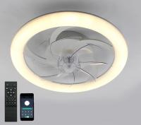 купить Светильник потолочный (люстра) с вентилятором свд 65Вт+18Вт 3000К-6500К белый, пульт, 6 скоростей в Чебоксарах Светильник потолочный (люстра) с вентилятором свд 65Вт+18Вт 3000К-6500К белый, пульт, 6 скоростей