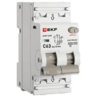 Автоматический выключатель дифференциального тока АВДТ-63N 1P+N 63А 30мА характеристика C тип A электронный 6кА PROXIMA EKF