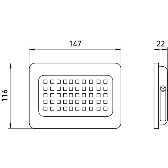 Прожектор свд 50Вт 4000К 4000лм черный IP65 120° Стандарт ЭРА
