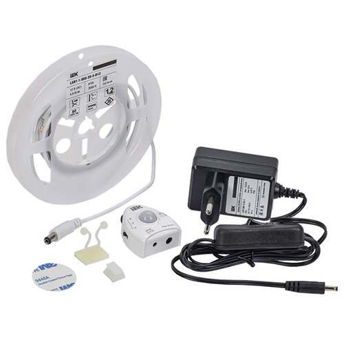 Лента свд 12В 4,8Вт/м 60свд/м 3000К 2835 IP20 IEK с датчиком движения, комплект