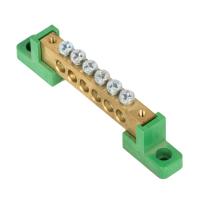 купить Шина нулевая 6*9 6групп 2 угловых изолятора зеленый винтовой по краям EKF в Чебоксарах Шина нулевая 6*9 6групп 2 угловых изолятора зеленый винтовой по краям EKF