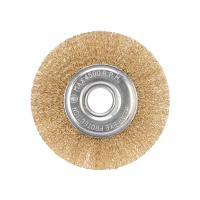 купить Щетка дисковая для УШМ латунь 125мм, отв. 22,23мм Kranz в Чебоксарах Щетка дисковая для УШМ латунь 125мм, отв. 22,23мм Kranz