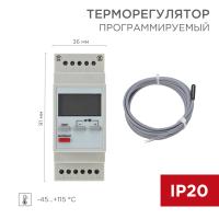 купить Терморегулятор универсальный DIN-рейка 16А программируемый белый Rexant -45..+115°C с датч. в Чебоксарах Терморегулятор универсальный DIN-рейка 16А программируемый белый Rexant -45..+115°C с датч.