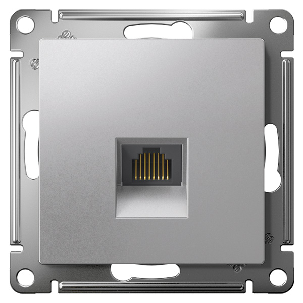 AtlasDesign алюминий розетка RJ45 скрытая 1-ая  