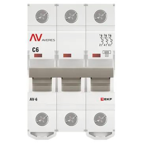 купить Автомат 3Р 6А C 6кА AV-6 EKF Averes  в Чебоксарах Автомат 3Р 6А C 6кА AV-6 EKF Averes