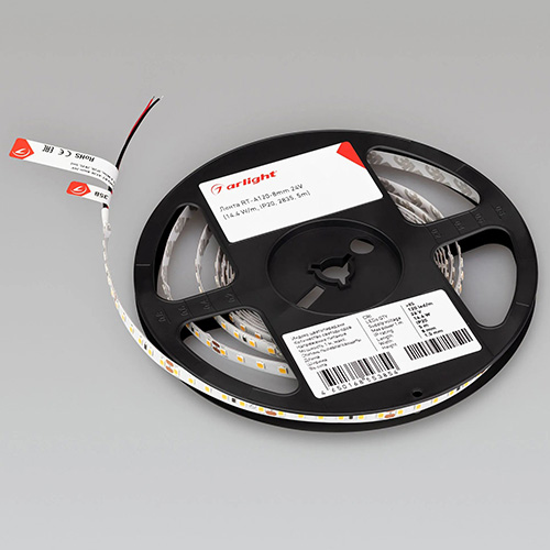 Лента свд 24В 14,4Вт/м 120свд/м 3000К 1470лм/м 2835 IP20 Arlight кратно 5м