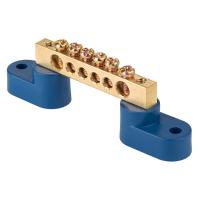 купить Шина нулевая 8*12 6групп 2 угловых изолятора синий  EKF в Чебоксарах Шина нулевая 8*12 6групп 2 угловых изолятора синий  EKF