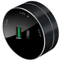 купить МультиТрек антрацит розетка USB A+C в шину 2-ая круглая в Чебоксарах МультиТрек антрацит розетка USB A+C в шину 2-ая круглая