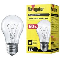 купить Лампа накаливания E27 60Вт 710лм груша прозрачная Navigator в Чебоксарах Лампа накаливания E27 60Вт 710лм груша прозрачная Navigator