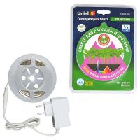 Фито комплект свд ленты 2м 15Вт 16мкмоль/c фиолетовый IP65 Uniel+адаптер для рассады и растений