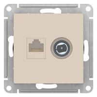 купить Атлас бежевый розетка RJ45+TV скрытая 2-ая   в Чебоксарах Атлас бежевый розетка RJ45+TV скрытая 2-ая