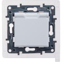 Этика белый розетка скрытая 1-мест заземление с крышкой IP44