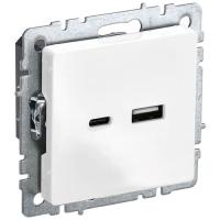 купить Брайт белый розетка USB A+C скрытая 2-ая в Чебоксарах Брайт белый розетка USB A+C скрытая 2-ая