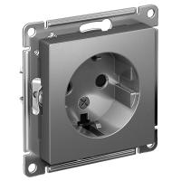 AtlasDesign сталь розетка скрытая 1-мест заземление шторки IP20 