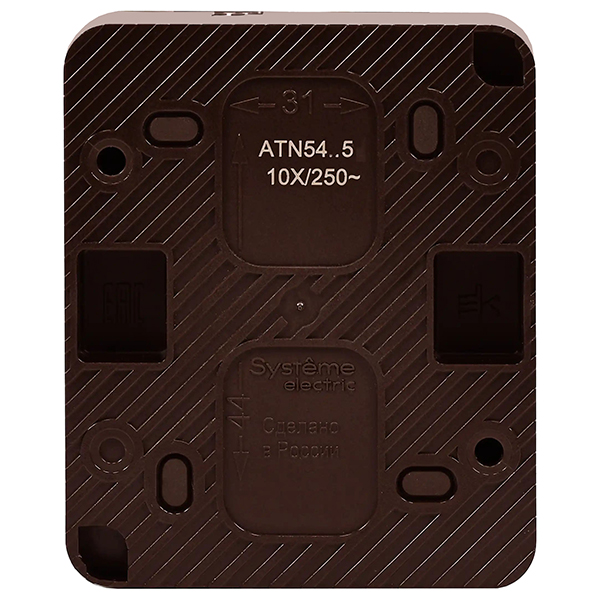 AtlasDesign Profi54 коричневый выключатель 2кл открытая 10А IP54  