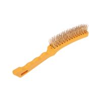 купить Щетка по металлу с пластиковой ручкой 4 рядная 260мм Kranz в Чебоксарах Щетка по металлу с пластиковой ручкой 4 рядная 260мм Kranz