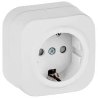 купить Глори белый розетка открытая 1-мест заземление шторки IP20  в Чебоксарах Глори белый розетка открытая 1-мест заземление шторки IP20