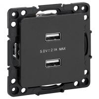 купить Стокгольм черный розетка USB скрытая 2-ая  в Чебоксарах Стокгольм черный розетка USB скрытая 2-ая