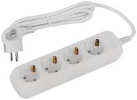 Удлинитель 4-мест 1,5м ПВС 3*1 белый ЭРА  Greenline