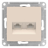купить Атлас бежевый розетка RJ45 скрытая 2-ая   в Чебоксарах Атлас бежевый розетка RJ45 скрытая 2-ая