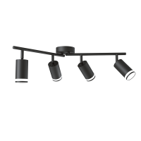 Светильник настенный (спот) 4*35Вт GU10 черный поворотный Jazzway белый декор, пов.корпус