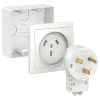 купить Комплект 32А 220В розетка+вилка+коробка открытая белый IP20 Бланка Schneider Electric  в Чебоксарах Комплект 32А 220В розетка+вилка+коробка открытая белый IP20 Бланка Schneider Electric