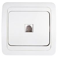 купить Классико белый розетка RJ45 скрытая 1-ая  в Чебоксарах Классико белый розетка RJ45 скрытая 1-ая