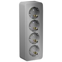купить Бланка алюминий розетка открытая 4-мест заземление шторки IP20  в Чебоксарах Бланка алюминий розетка открытая 4-мест заземление шторки IP20