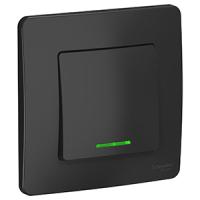 купить Бланка выключатель скрытая антрацит 1кл 10А с подсветкой IP20  в Чебоксарах Бланка выключатель скрытая антрацит 1кл 10А с подсветкой IP20