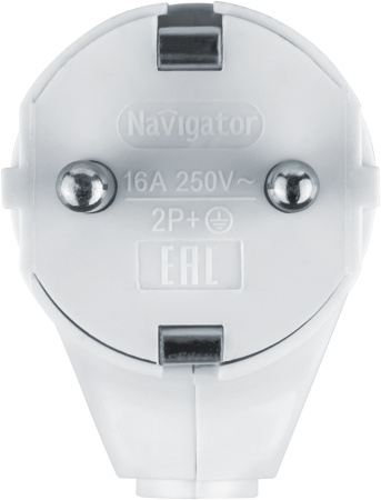 купить Вилка 16А угловая заземление белый пластик IP20 Navigator в Чебоксарах Вилка 16А угловая заземление белый пластик IP20 Navigator