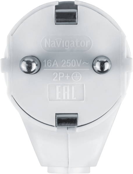 купить Вилка 16А угловая заземление белый пластик IP20 Navigator в Чебоксарах Вилка 16А угловая заземление белый пластик IP20 Navigator