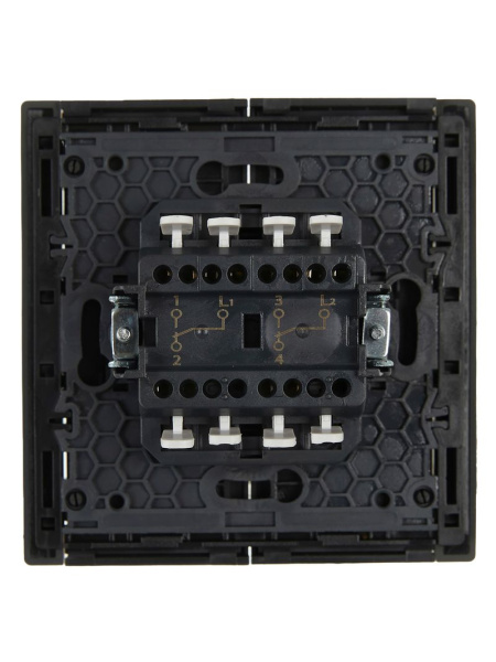 Фортепиано серый переключатель 2кл скрытая 10А IP20 