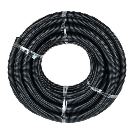 купить Труба гофра 50мм ПНД легкая 20м EKF черный с протяжкой  в Чебоксарах Труба гофра 50мм ПНД легкая 20м EKF черный с протяжкой