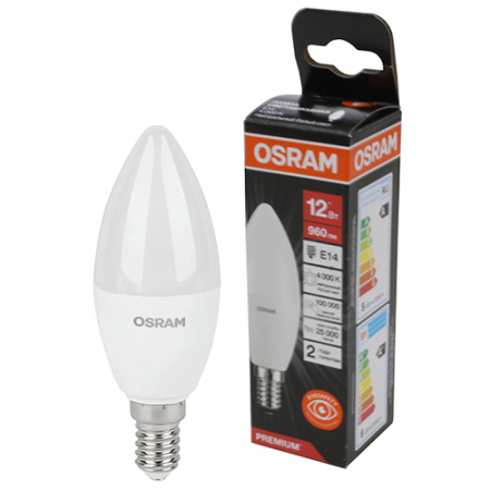 купить Лампа свеча свд Е14 12Вт 4000К 960лм B39 матовая Osram LED Value black в Чебоксарах Лампа свеча свд Е14 12Вт 4000К 960лм B39 матовая Osram LED Value black