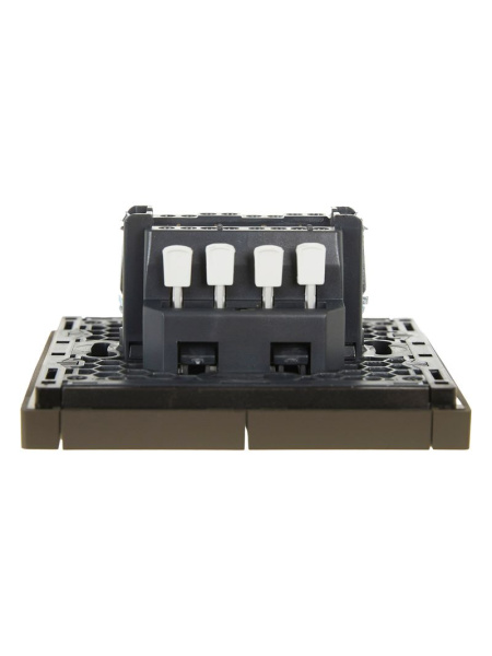 Фортепиано серый переключатель 2кл скрытая 10А IP20 