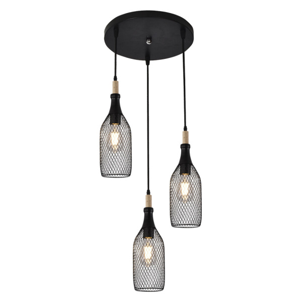 купить Светильник потолочный (люстра) 3*60Вт E27 черный  в Чебоксарах Светильник потолочный (люстра) 3*60Вт E27 черный