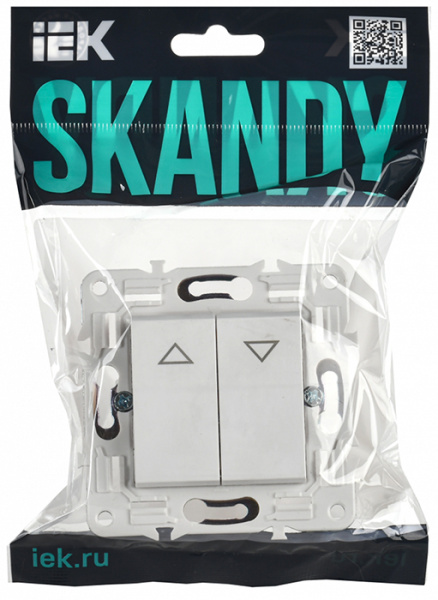 Сканди арктический белый выключатель для жалюзи 2кл скрытая 10А IP20 