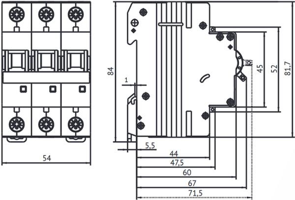 купить Автомат 3Р 10А B 4,5кА ВМ63 КЭАЗ в Чебоксарах Автомат 3Р 10А B 4,5кА ВМ63 КЭАЗ