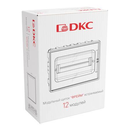 Бокс 12мод встраиваемый  белый черная прозрачная дверь IP40 FRAME DKC 