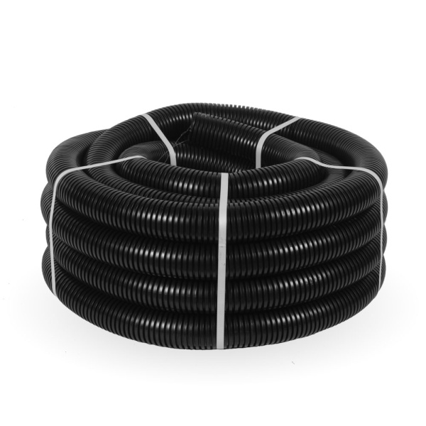 купить Труба гофра 50мм ПНД тяжелая 15м ПРОМРУКАВ черный с протяжкой безгалогенная (HF) в Чебоксарах Труба гофра 50мм ПНД тяжелая 15м ПРОМРУКАВ черный с протяжкой безгалогенная (HF)