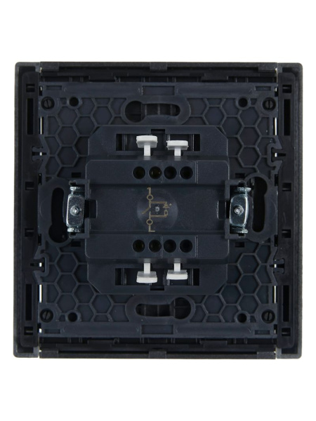 Фортепиано сталь выключатель 1кл с подсветкой скрытая 10А IP20 