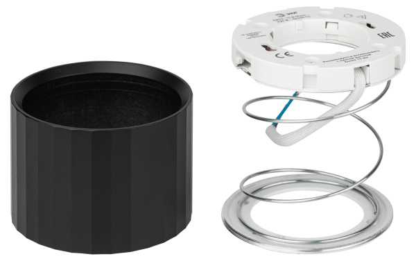 Светильник даунлайт 1*12Вт GX53 цилиндр черный накладной ЭРА 