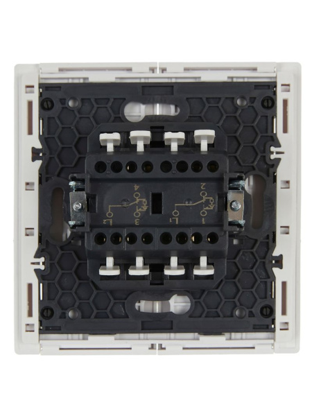 купить Фортепиано белый переключатель 2кл с подсветкой скрытая 10А IP20  в Чебоксарах Фортепиано белый переключатель 2кл с подсветкой скрытая 10А IP20