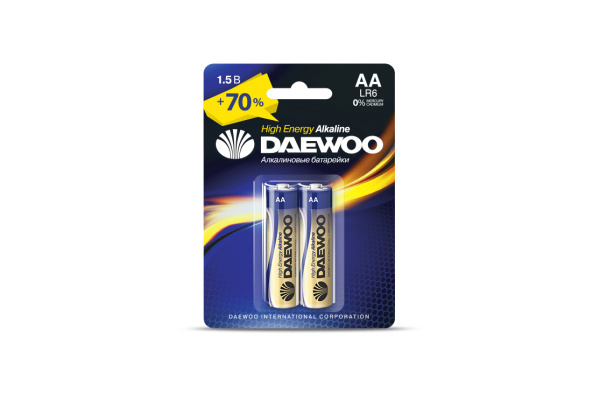 купить Батарейка AA(пальчик) алкалиновая BL2 Daewoo HIGH ENERGY в Чебоксарах Батарейка AA(пальчик) алкалиновая BL2 Daewoo HIGH ENERGY