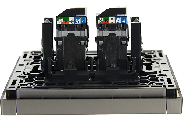 купить Фортепиано сталь механизм RJ45 2x8(8) скрытая 2-ая Cat5e в Чебоксарах Фортепиано сталь механизм RJ45 2x8(8) скрытая 2-ая Cat5e