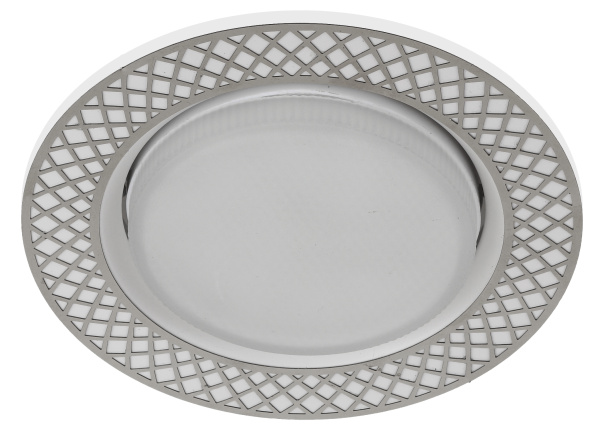 купить Светильник точечный GX53 круг белый/серебро встраиваемый ЭРА  в Чебоксарах Светильник точечный GX53 круг белый/серебро встраиваемый ЭРА