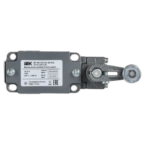 Выключатель концевой рычаг с роликом IP54 15К-21А-231-54 У2.8 IEK прямого действ.