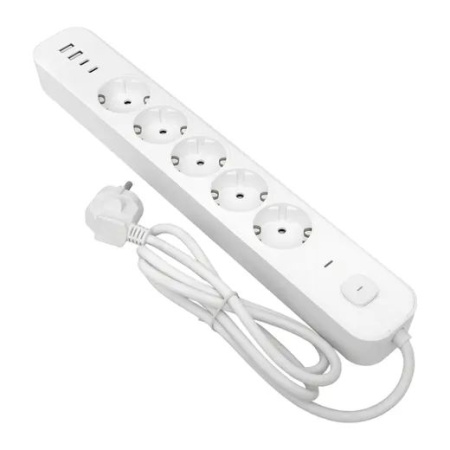 купить Удлинитель 5-мест 1,5м ПВС 3*1,5 белый выкл EKF  2USB 2,4А+2USBtype-С в Чебоксарах Удлинитель 5-мест 1,5м ПВС 3*1,5 белый выкл EKF  2USB 2,4А+2USBtype-С