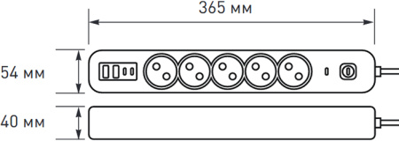 купить Удлинитель 5-мест 1,5м ПВС 3*1,5 белый выкл EKF  2USB 2,4А+2USBtype-С в Чебоксарах Удлинитель 5-мест 1,5м ПВС 3*1,5 белый выкл EKF  2USB 2,4А+2USBtype-С